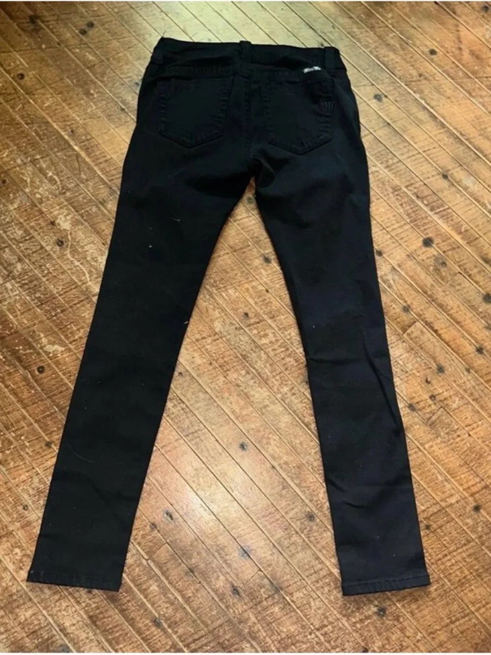 Black Skinny Jeans with Zipper Accents - Picture 2 of 4